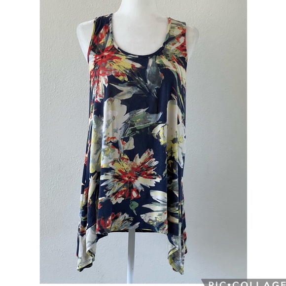Weston Wear Women's floral Blouse tunic Top Sleeveless Tie in back boho  size M - Picture 1 of 9